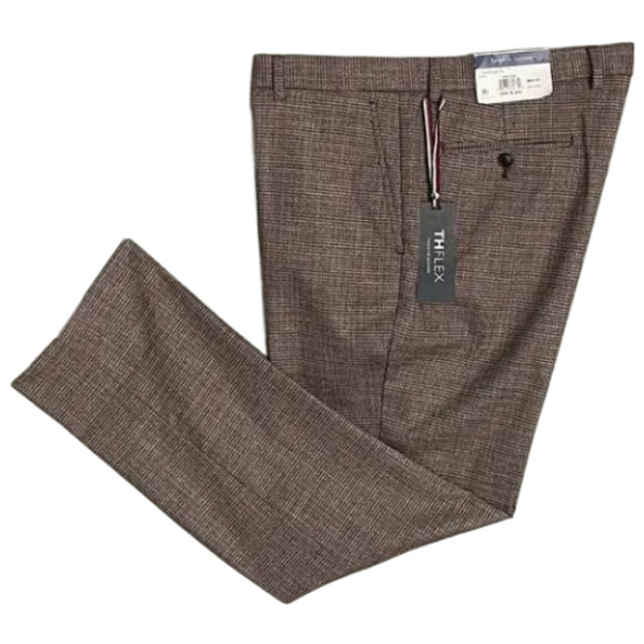 Tommy Hilfiger THFlex Men's 38x30 Dress Pants Tate Stretch Grey/Red NEW - Picture 1 of 11